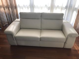 2 Sofás piel blanco - 2 plazas