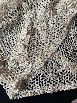 Top crochet Zara beige