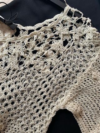 Top crochet Zara beige