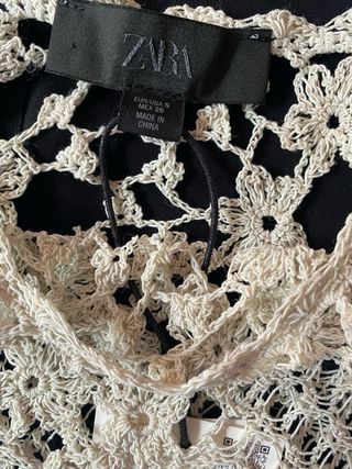 Top crochet Zara beige