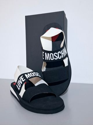 Sandali Love Moschino - neri e bianchi