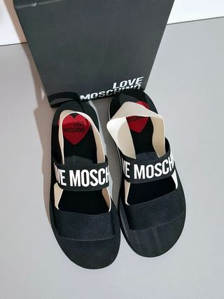 Sandali Love Moschino - neri e bianchi