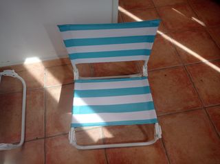 3 Cadeiras de praia - Listrado azul e branco
