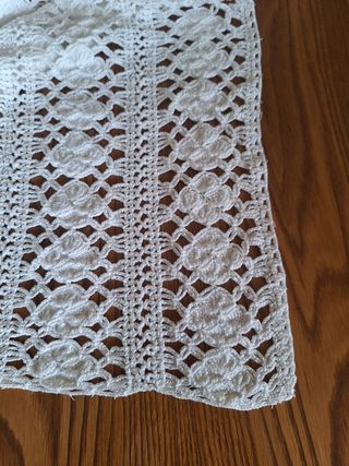 Manta crochet algodón blanca