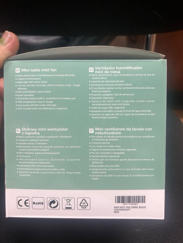 Mini ventilador AIGOSTAR - Negro