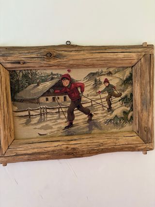 Quattro quadri rustici soggetto invernale. €200/c