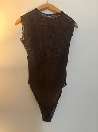 Body pizzo marrone IMEC L anni 50