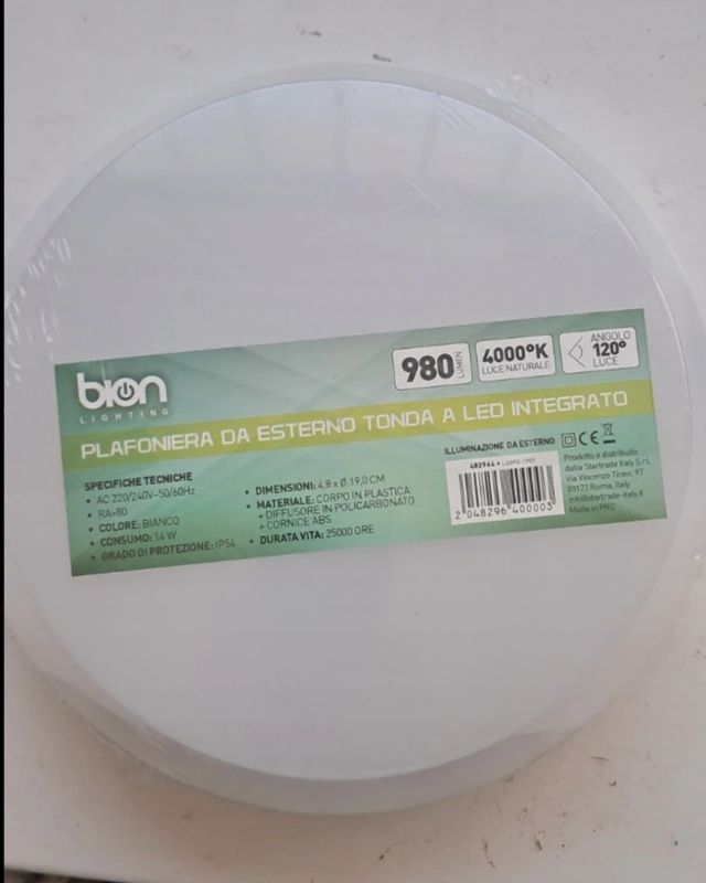 Plafoniera LED Bion Esterno Ø19cm
