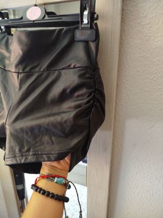 Shorts Shein cuero negro XS