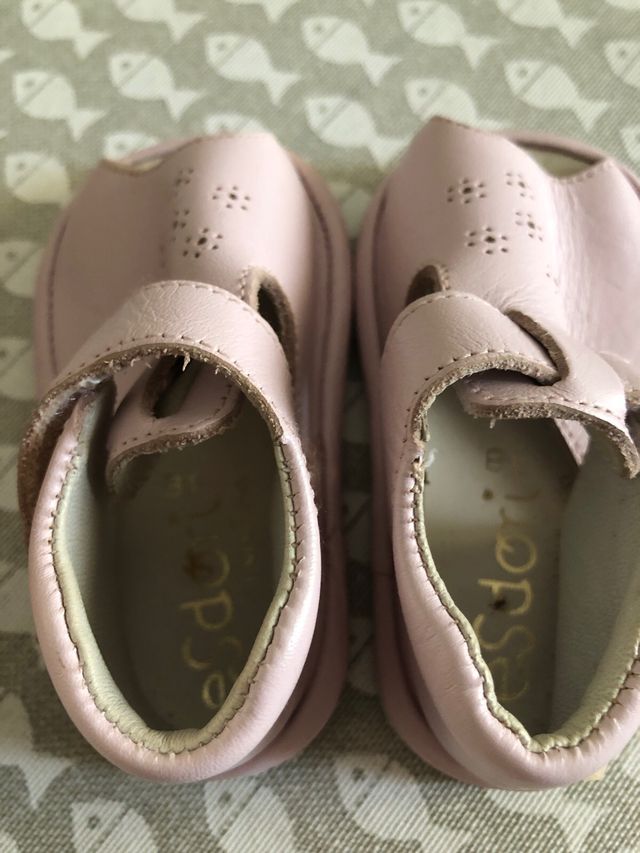 Zapatos Bebé Piel Rosa - Talla 18