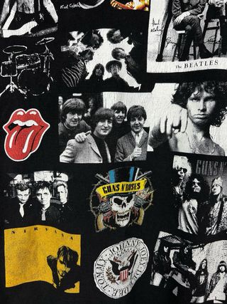 Camiseta Vintage Rock Monster Negra Todas grupos