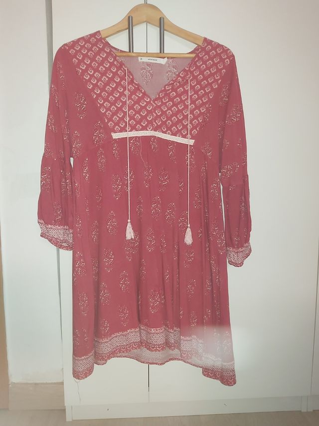 Vestido rojo estampado - M