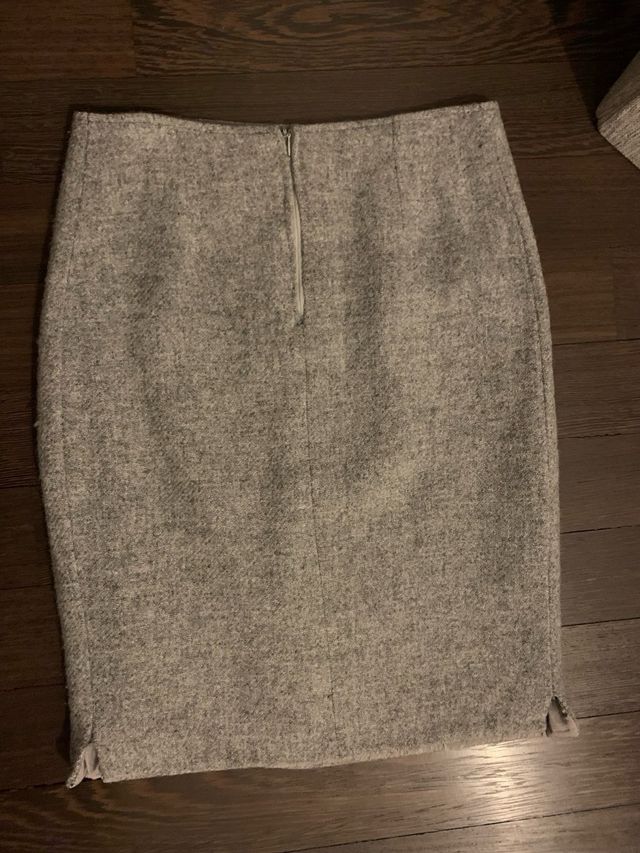 Gonna tubino in lana grigia
