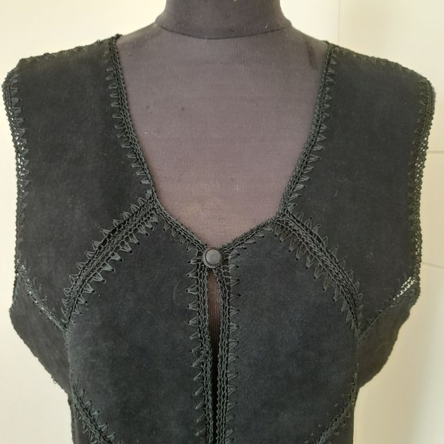 Gilet camoscio nero L - Cotone