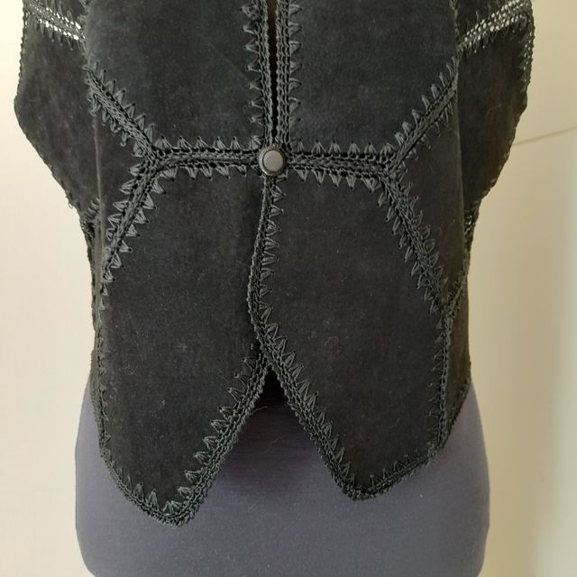 Gilet camoscio nero L - Cotone