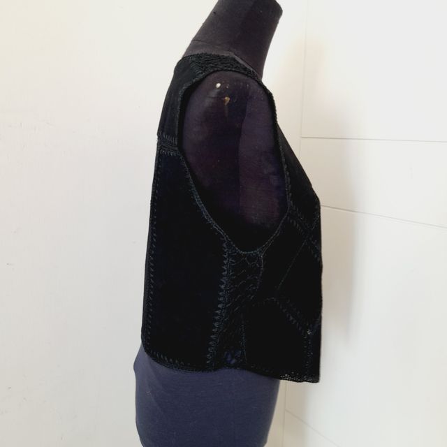 Gilet camoscio nero L - Cotone