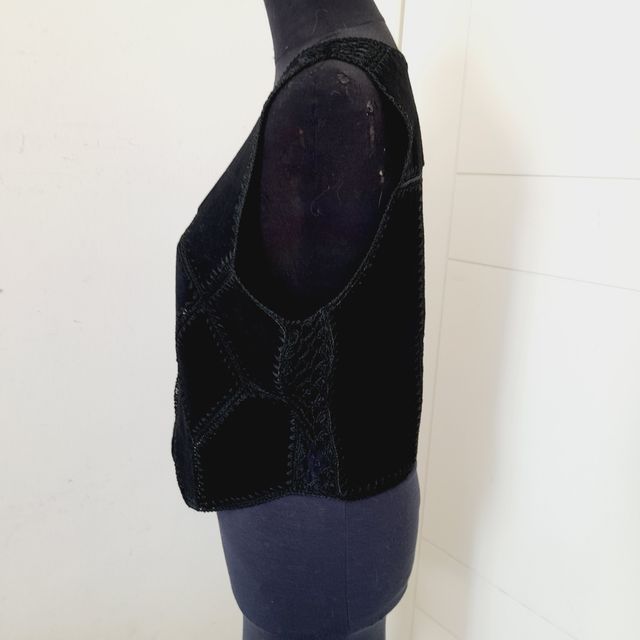 Gilet camoscio nero L - Cotone