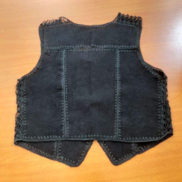 Gilet camoscio nero L - Cotone