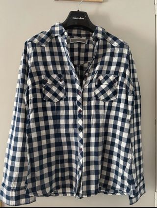 Camisa cuadros azul y blanco