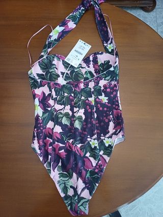 Body estampado flores rosa zara nuevo