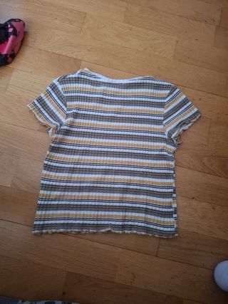 Camiseta rayas marrón-amarillo