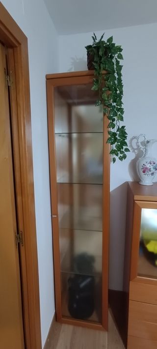 Vitrina madera - Estantería cristal
