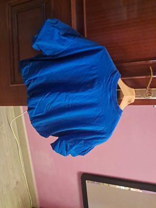 Top azul marino manga corta