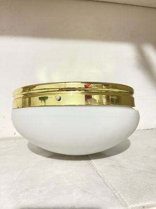 Plafón Cristal Dorado y Blanco