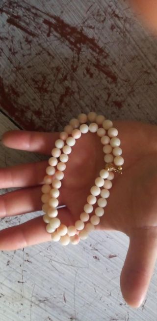 Collana vintage di Corallo Rosa Oro 750