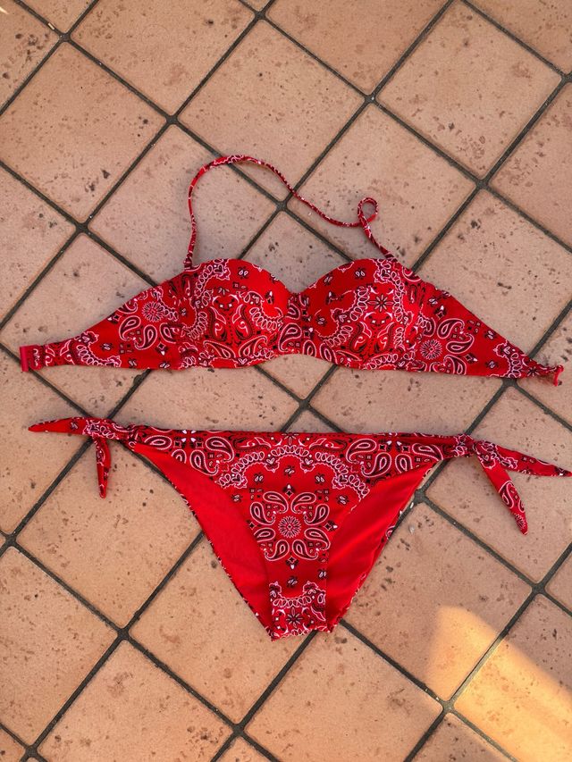 Bikini Tezenis rosso bandana con balconcino fascia