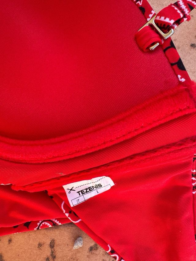 Bikini Tezenis rosso bandana con balconcino fascia