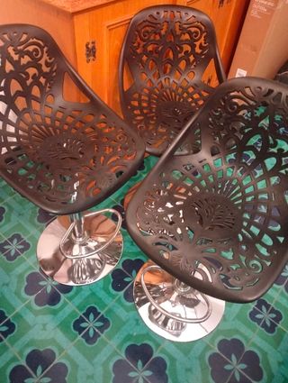 3 Sedie Bar in Metallo - Stile Vintage