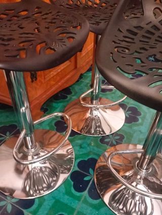 3 Sedie Bar in Metallo - Stile Vintage