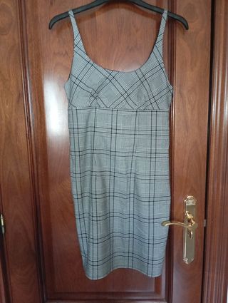 Vestido Lefties cuadros gris-negro XS