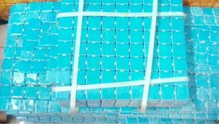 Mosaico de cristal azul