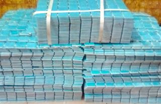 Mosaico de cristal azul