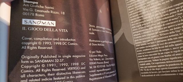 Sandman Il gioco della vita - Come nuovo