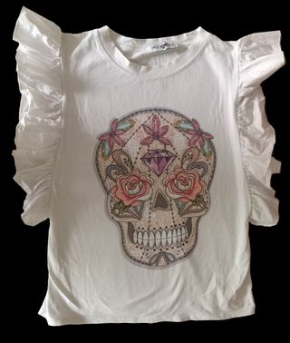 Camiseta blanca KOKER calavera