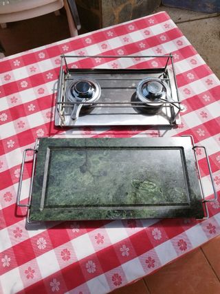 Plancha de piedra grill.
