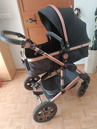 Carrito bebé KESSER negro-dorado