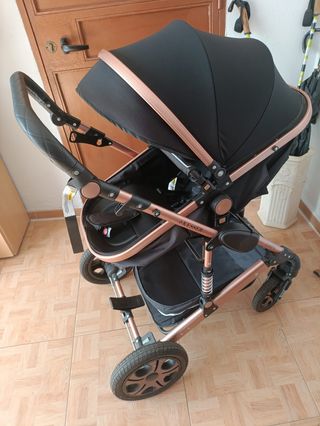 Carrito bebé KESSER negro-dorado