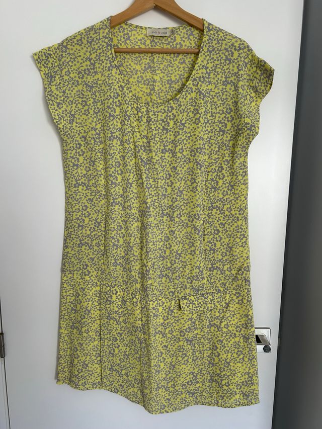 Vestido Indi & Cool - Amarillo y Gris