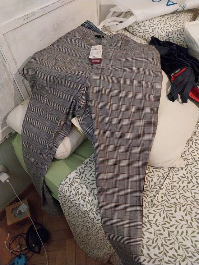 Pantalones cuadros - Talla 48