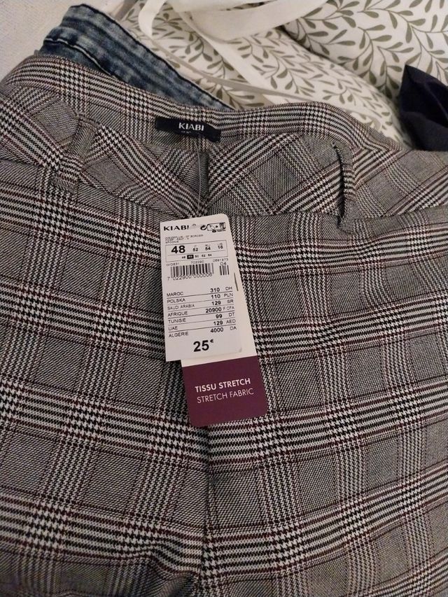 Pantalones cuadros - Talla 48