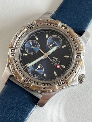Reloj Lotus como nuevo Azul y Plateado