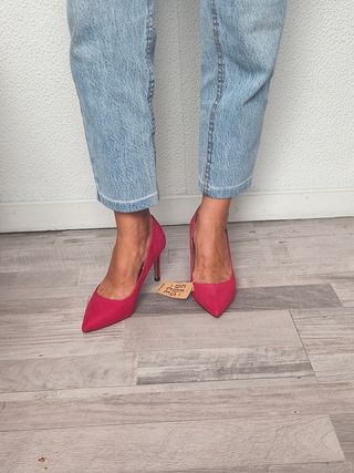 Zapatos tacón rojo mujer