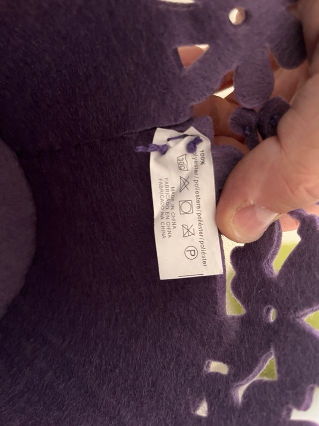 2 Tiestos maceta fieltro - Verde oliva y morado