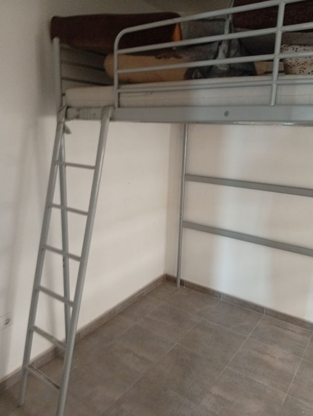 Mueble auxiliar con ruedas espejo y litera 