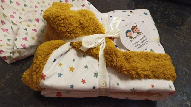 Manta Bebé Gamberritos 80x110cm Infantil Amarillo