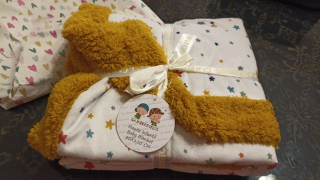 Manta Bebé Gamberritos 80x110cm Infantil Amarillo